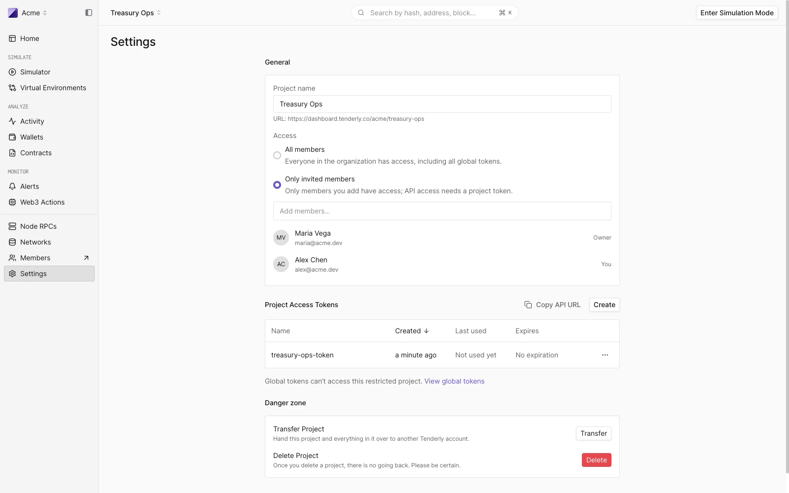 Project Settings