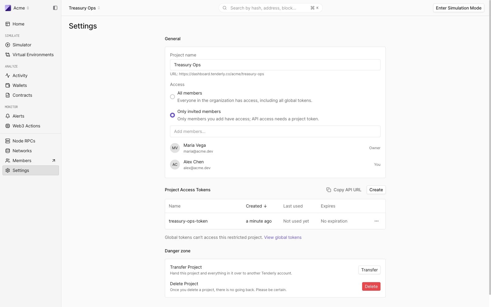 Project Settings