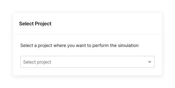 Select Project dialog shown when opening a shared draft link, with a project dropdown