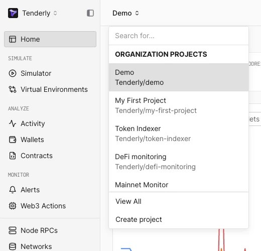 Project switcher