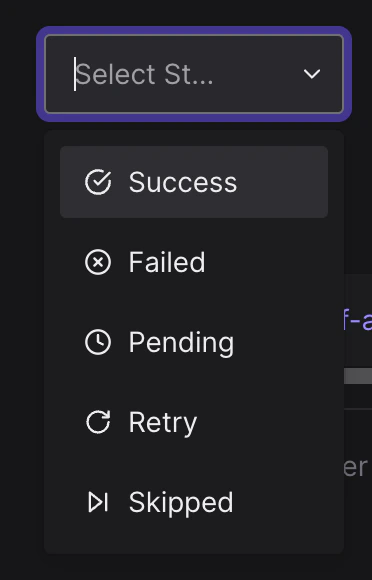 Select Webhook Status Dropdown