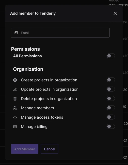 Add member dialog