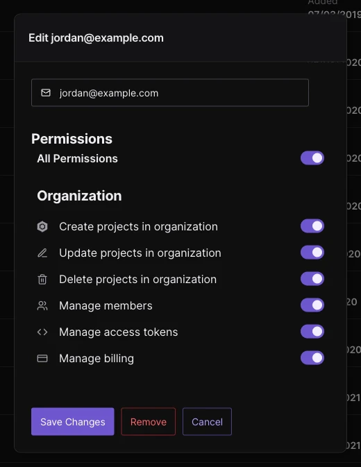 Member permissions