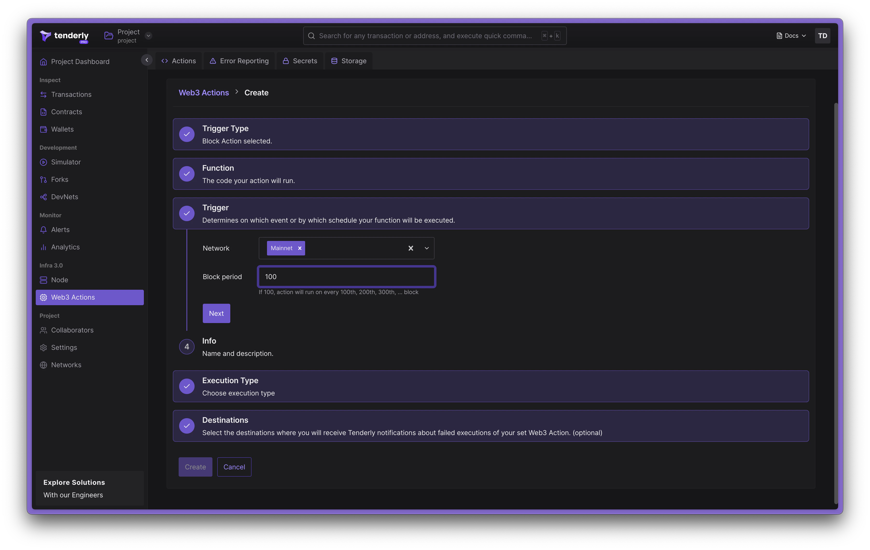 Specifying trigger settings