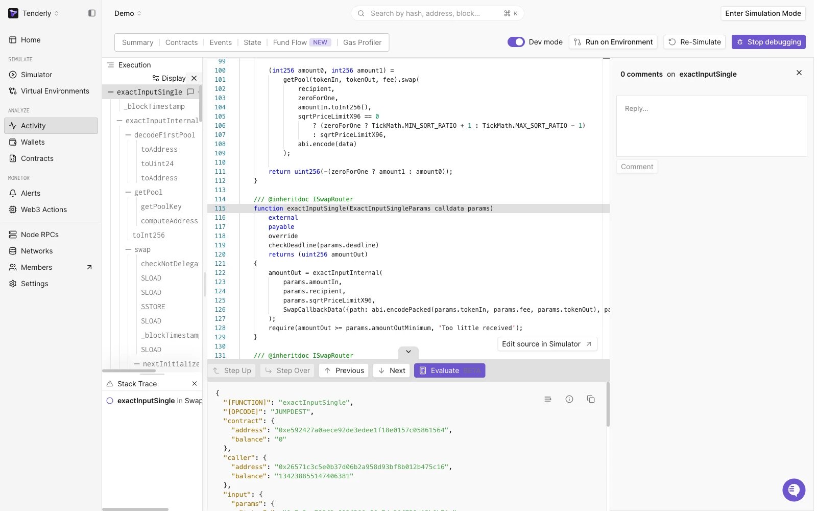 Debugger panels