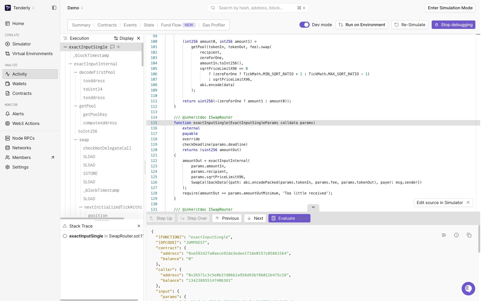 Debugger panels