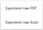Mercell menu met Exporteren naar Excel optie geselecteerd om NVI vragen te downloaden voor TenderSuite import