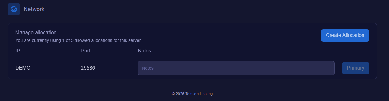 Create Allocation Pn