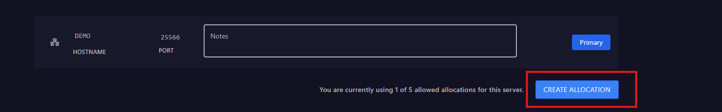 Create Allocation Pn