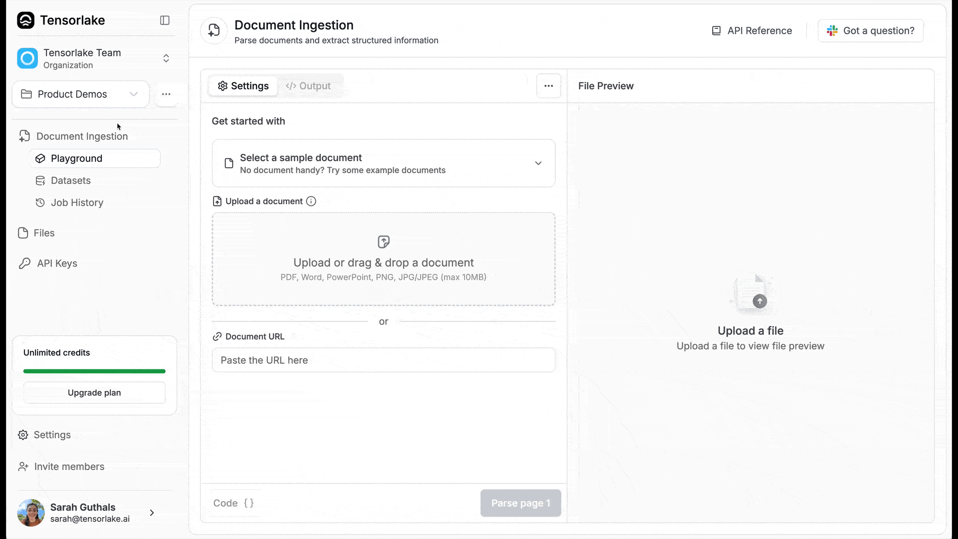 Create API key