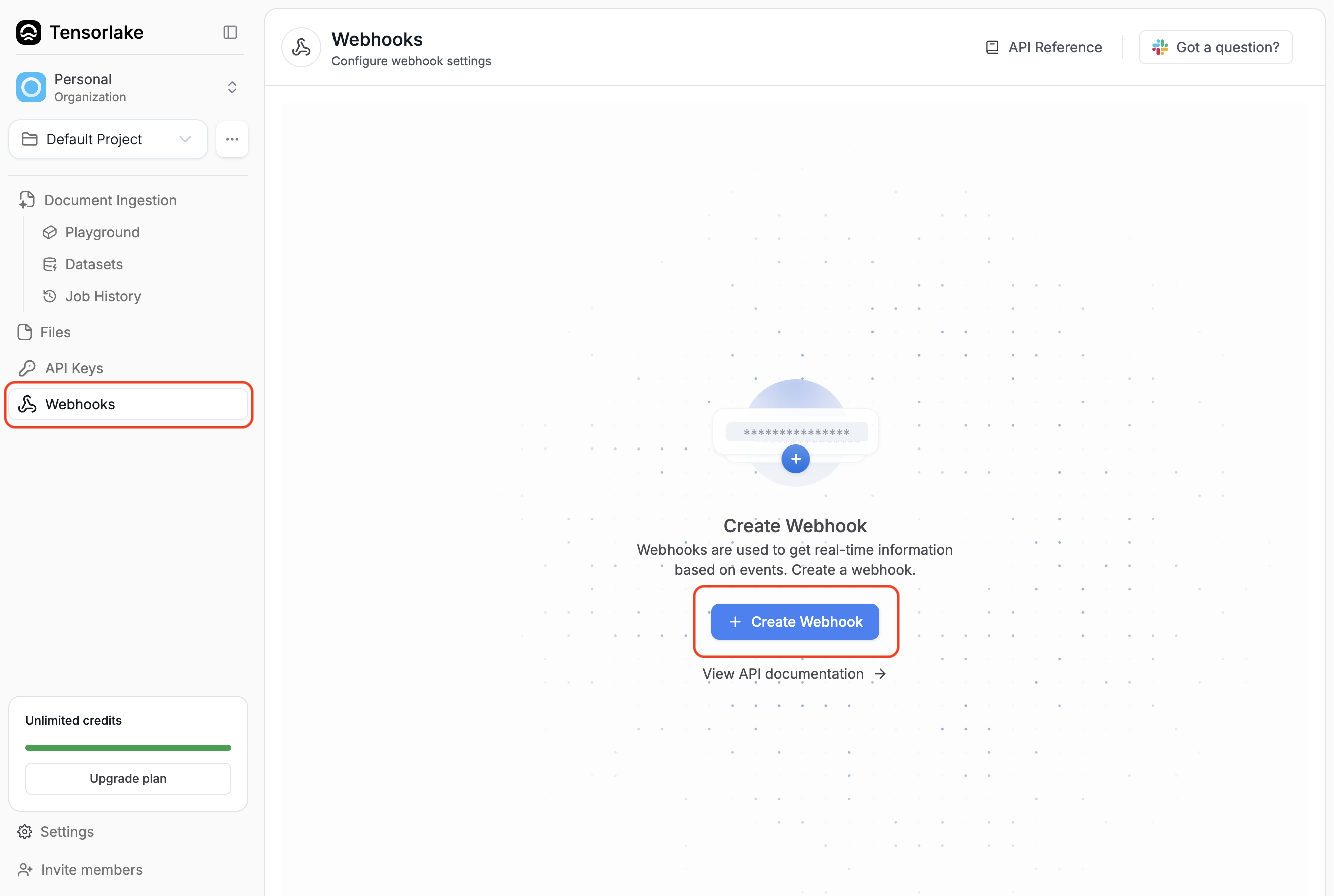 Create and list webhooks
