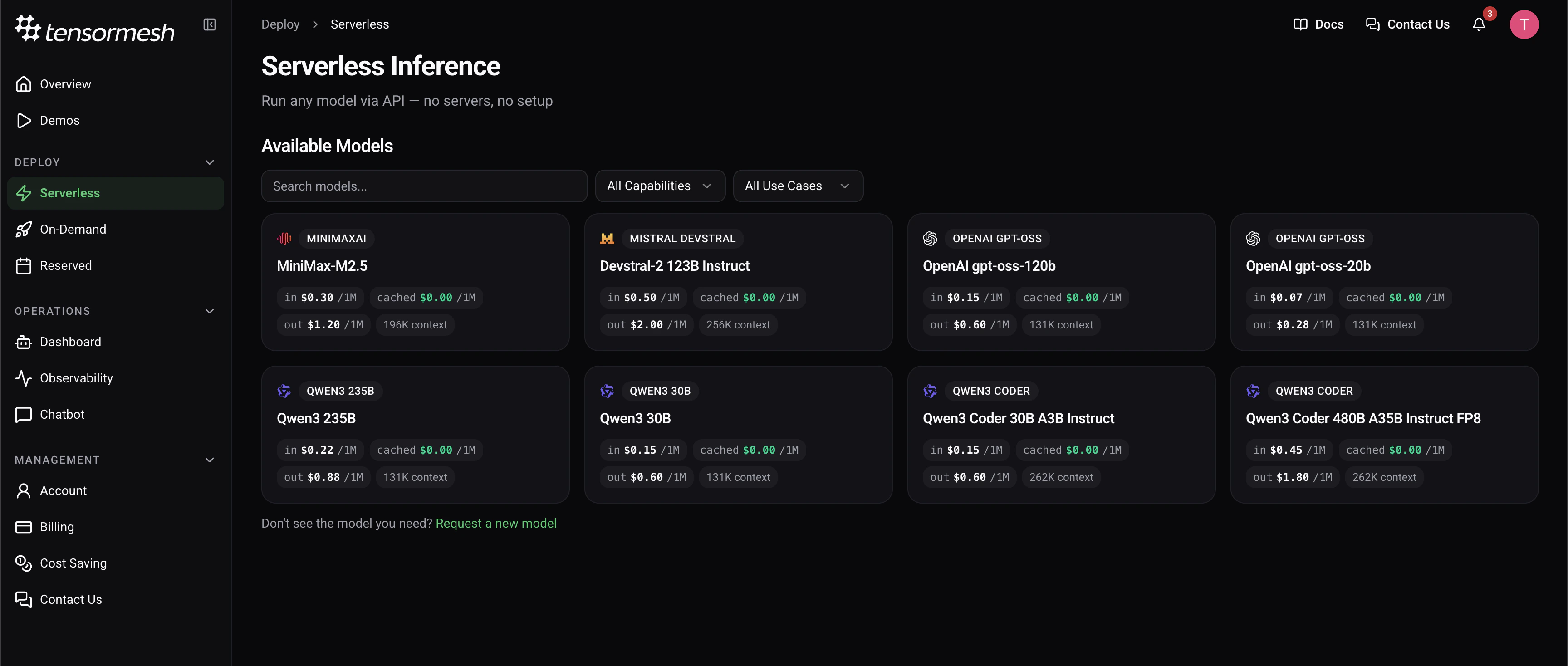 Serverless Models