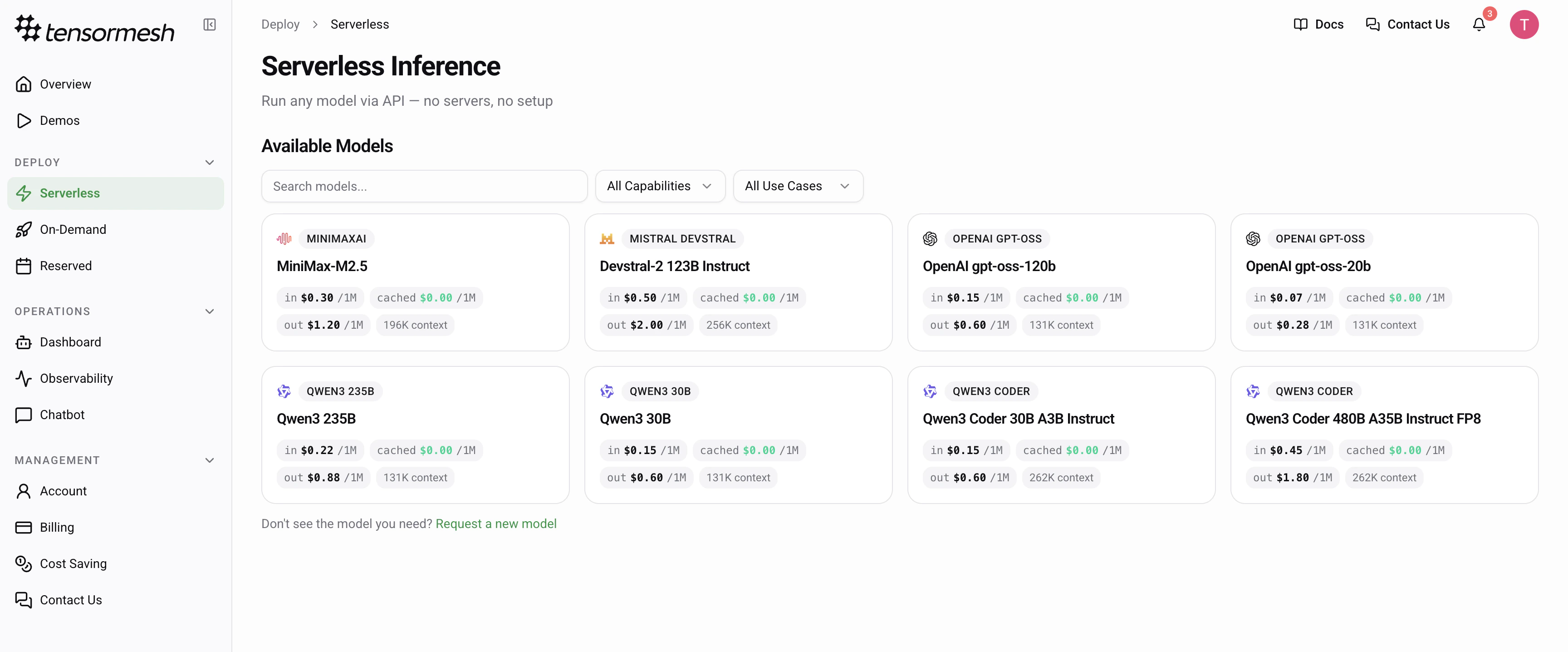 Serverless Models