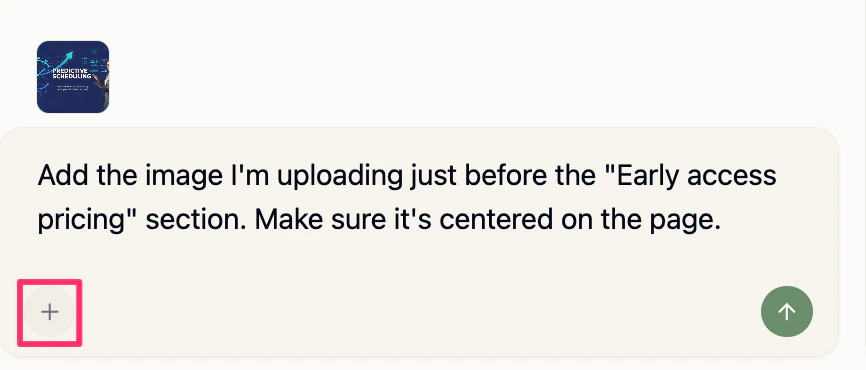 A screenshot of a prompt to upload and insert an image with the final result.
