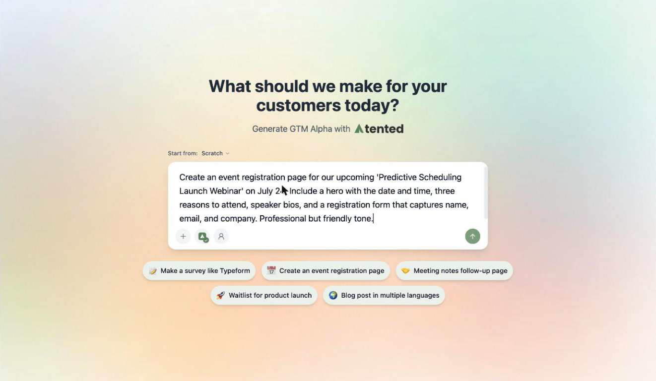 A screenshot of a detailed prompt for an early-access signup page for a new feature called "Predictive Scheduling"