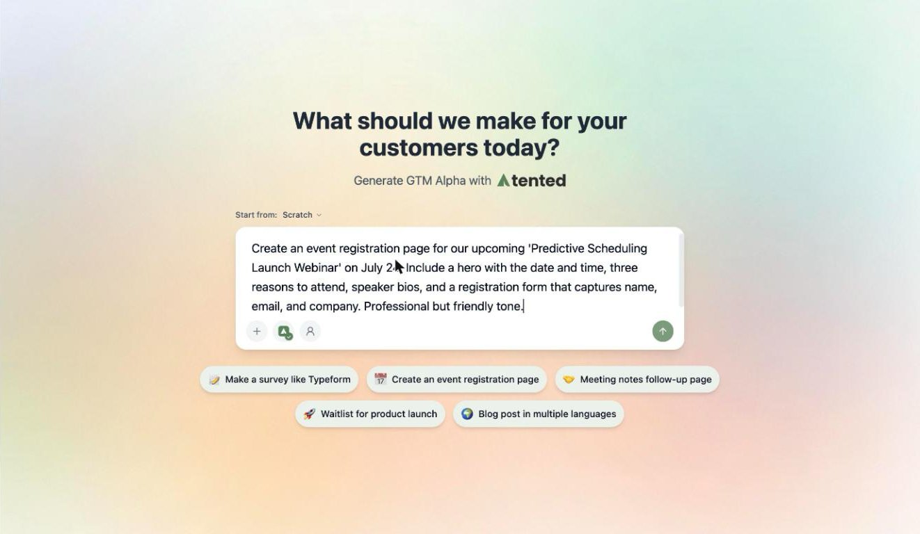 A screenshot of a detailed prompt for an early-access signup page for a new feature called "Predictive Scheduling"
