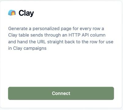 The Clay tile with its Connect button.