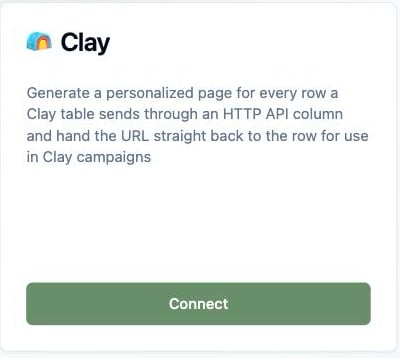 The Clay tile with its Connect button.