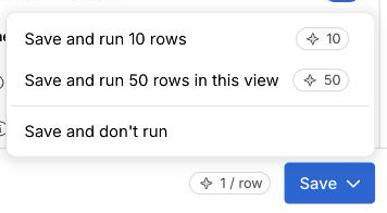 The Save menu with Save and don't run.