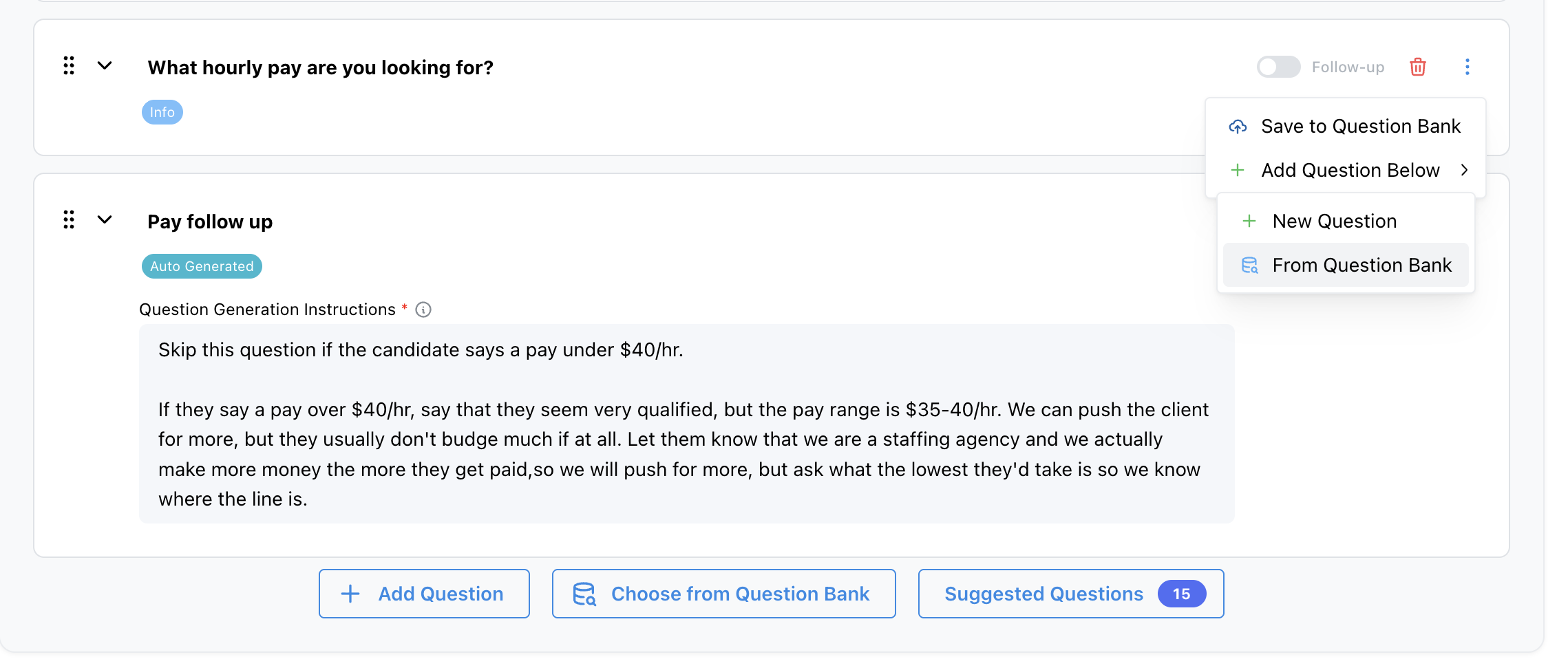 Add to question bank