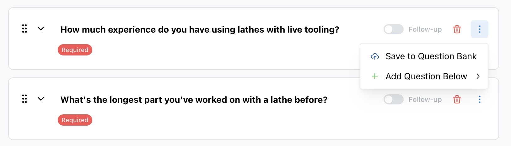 Add to question bank