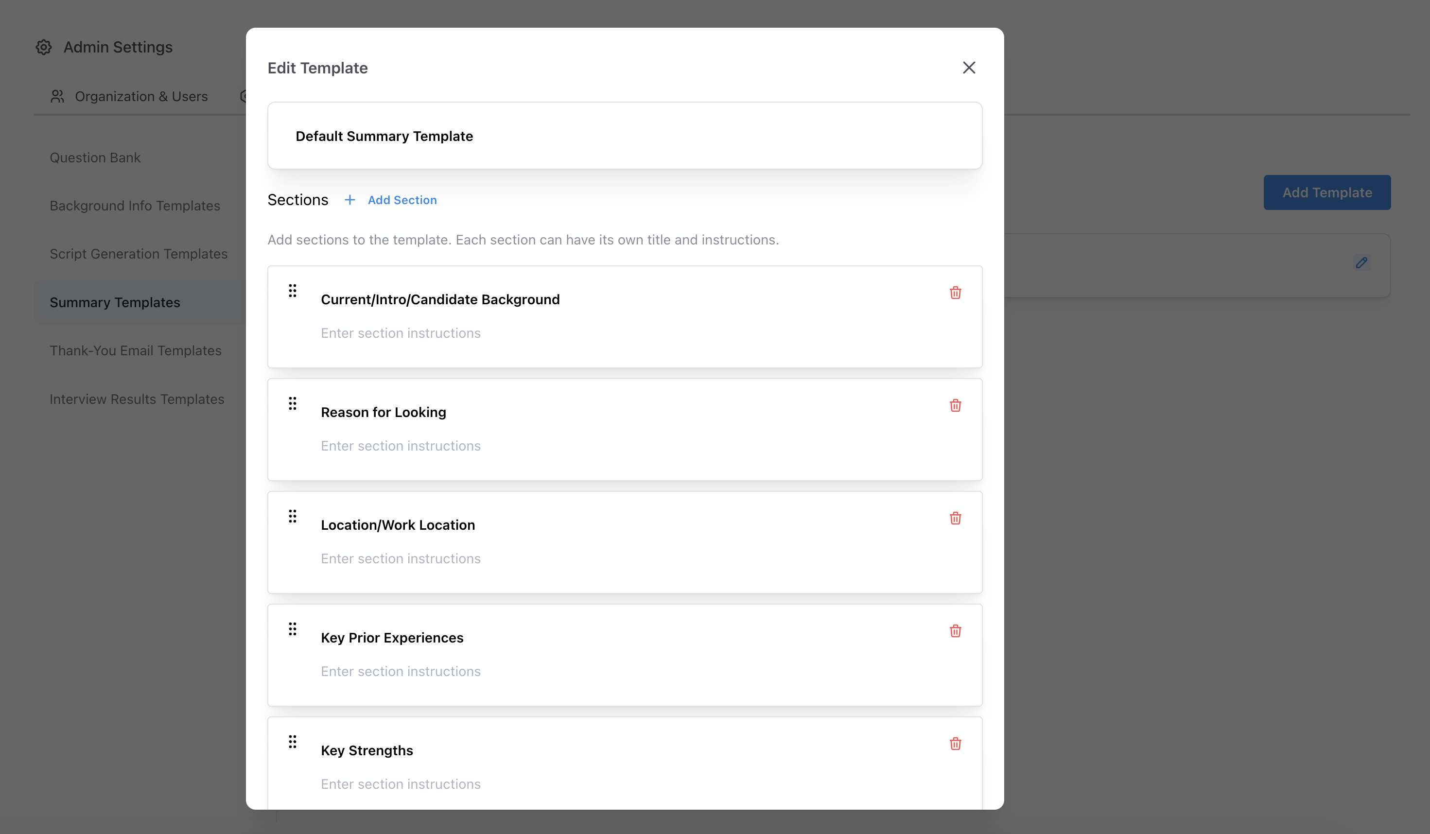 Summary Result Templates