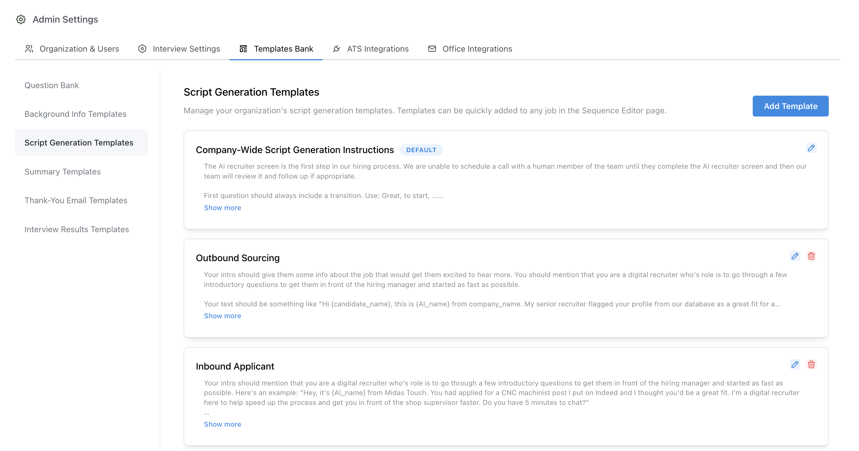 Script Generation Templates