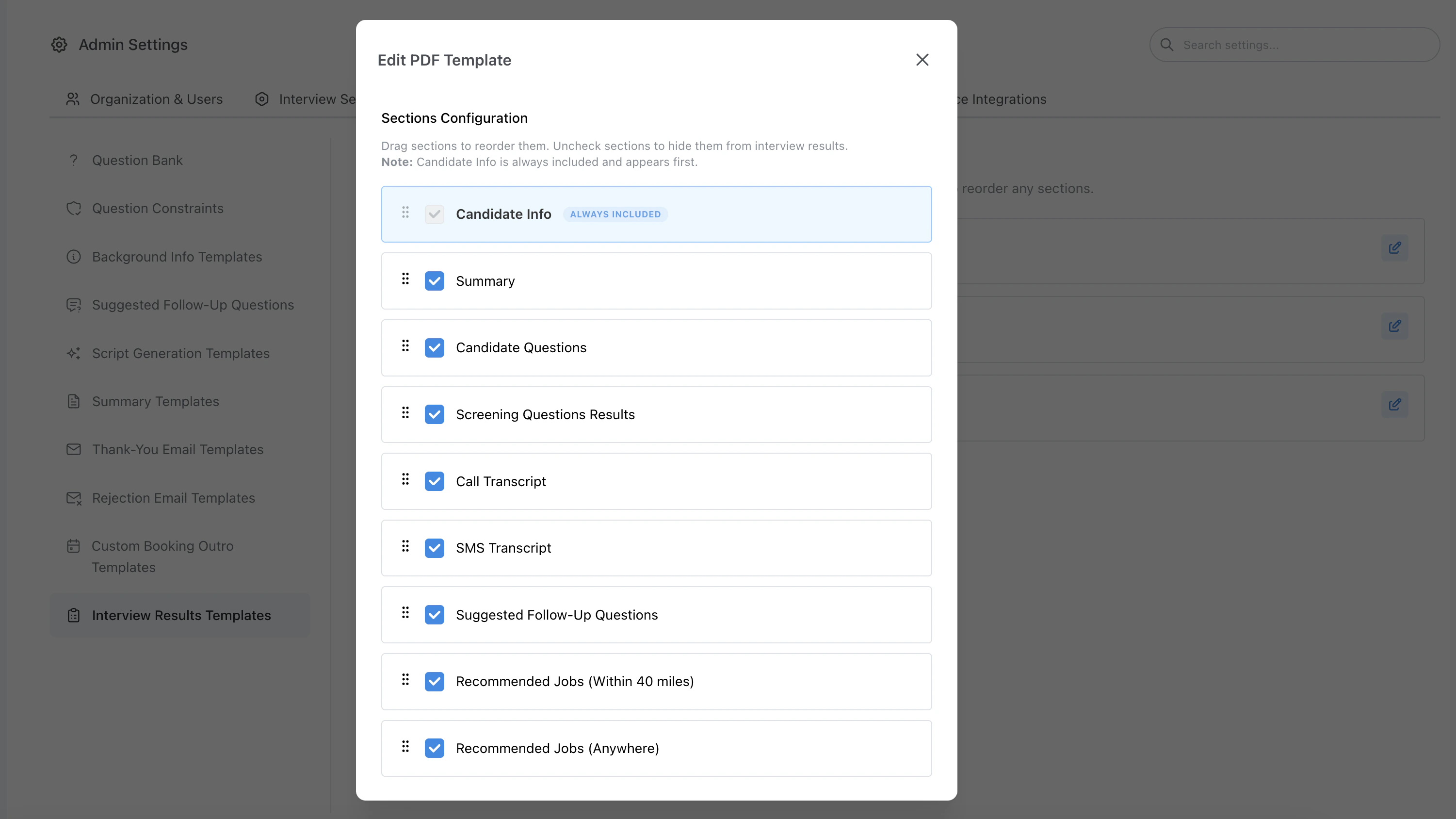Edit Interview Results Template example