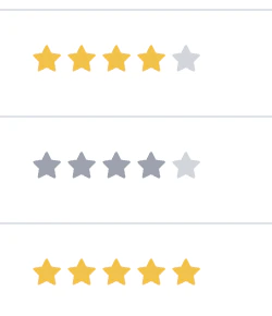 Examples of star ratings in different states