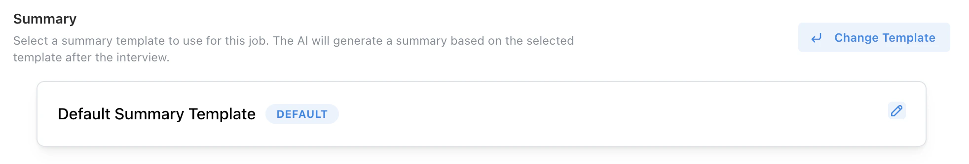 Summary Template picker