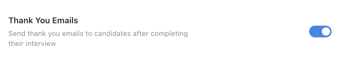 Thank You Emails setting