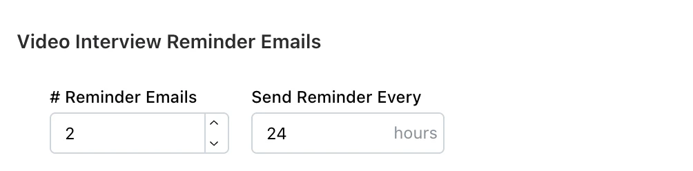 Video Interview Reminder Emails setting