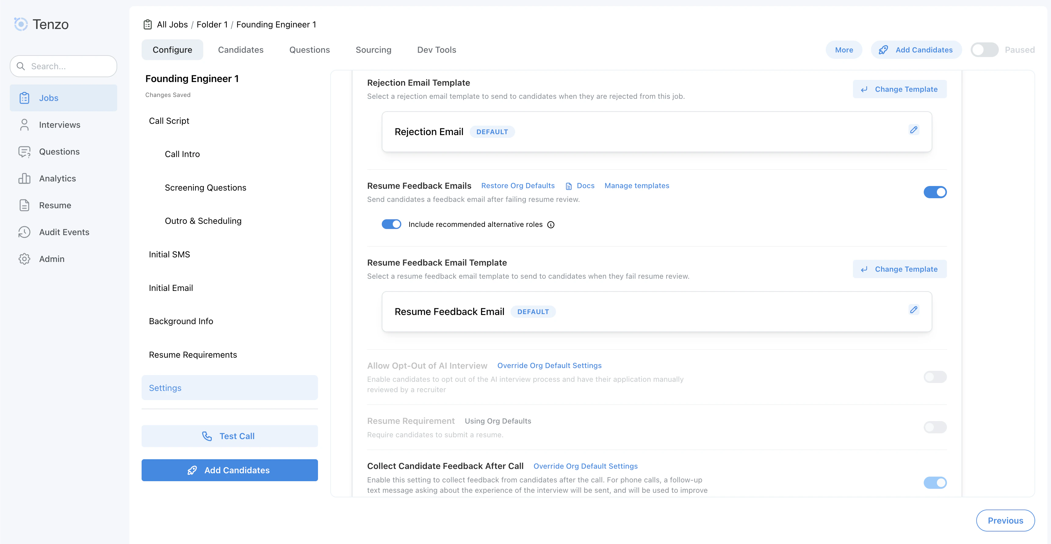Resume Feedback Email Template picker