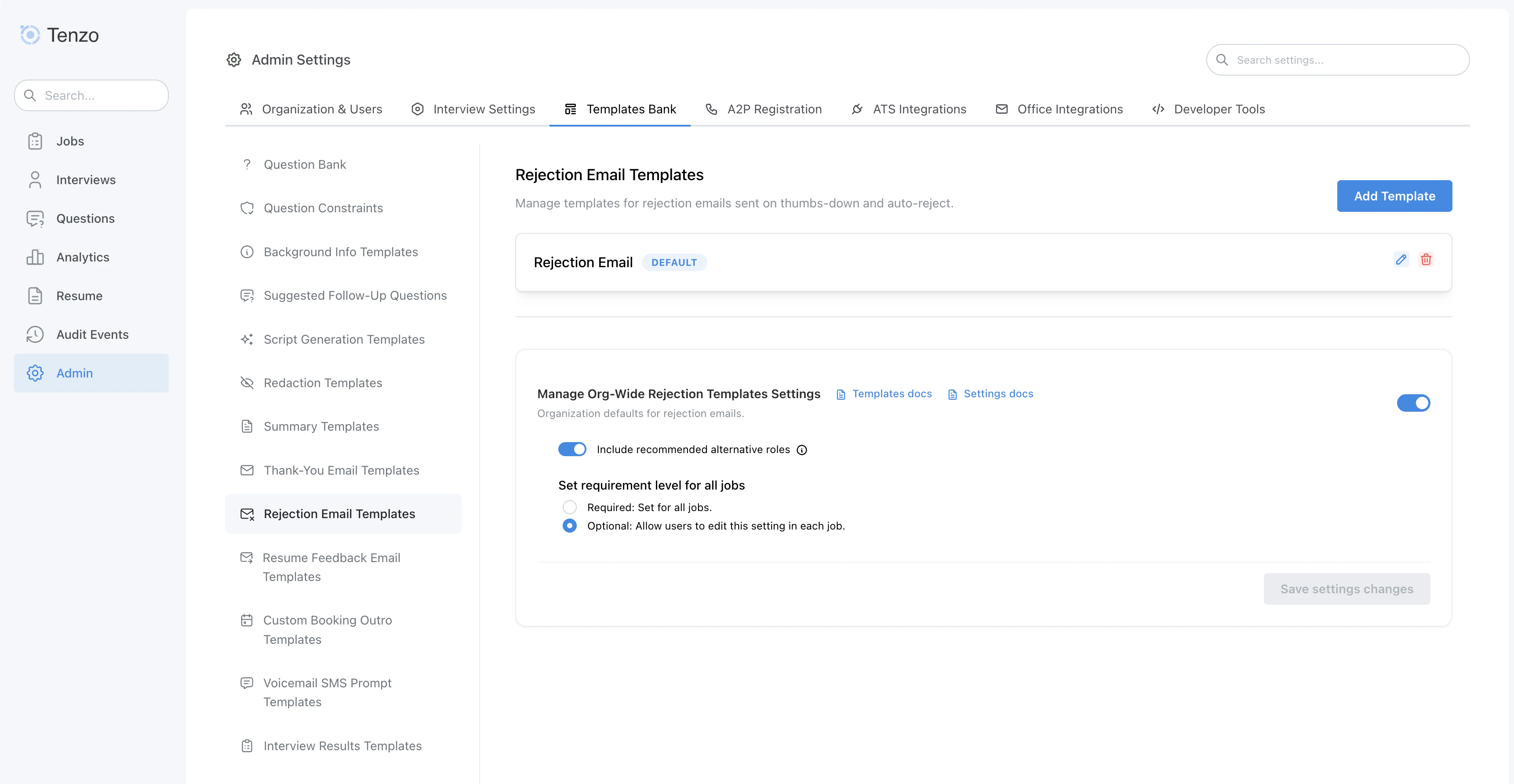 Resume feedback email template manager