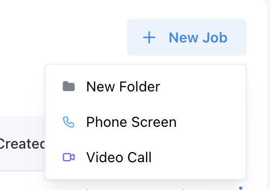 New Job button on the jobs dashboard