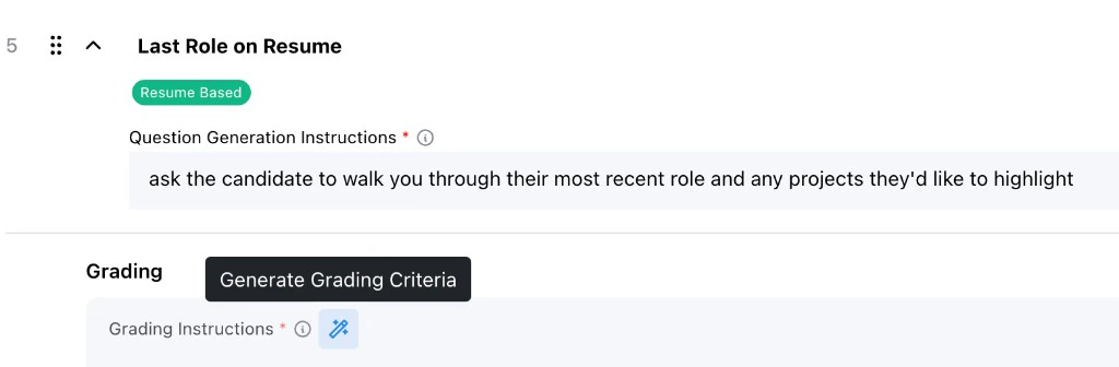 Magic wand button next to Grading Instructions for generating grading criteria