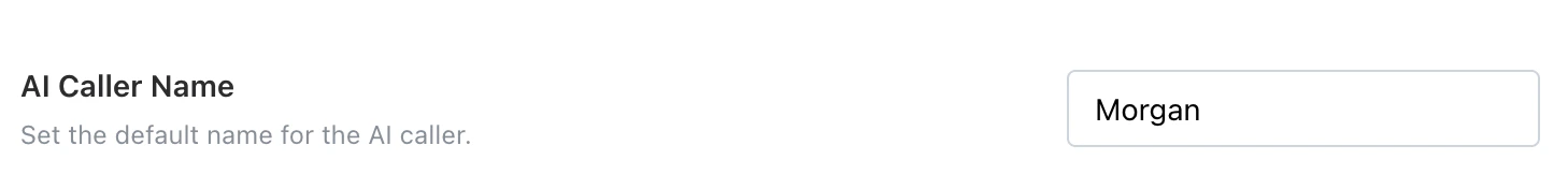 AI Caller Name setting