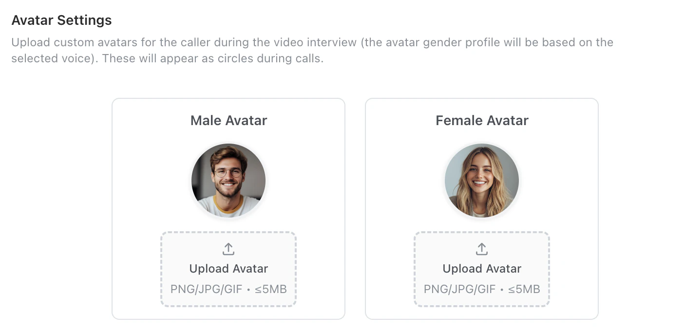 Avatar Settings setting
