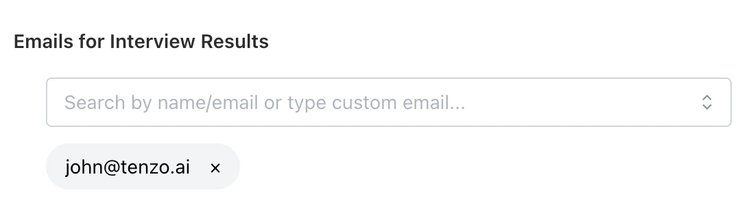 Emails for Interview Results setting