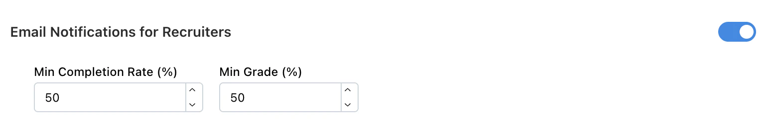 Email Notifications for Recruiters setting