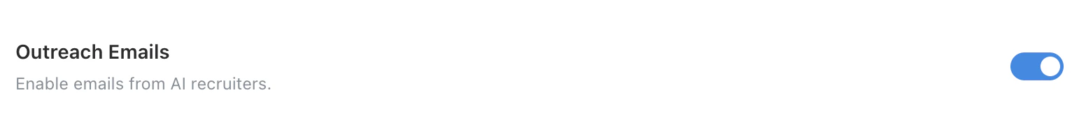 Outreach Emails setting