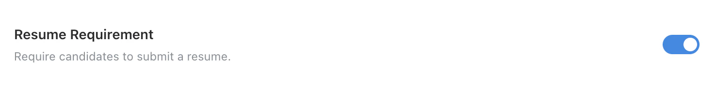 Resume Requirement setting