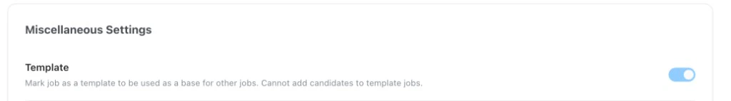 Template toggle in Miscellaneous Settings