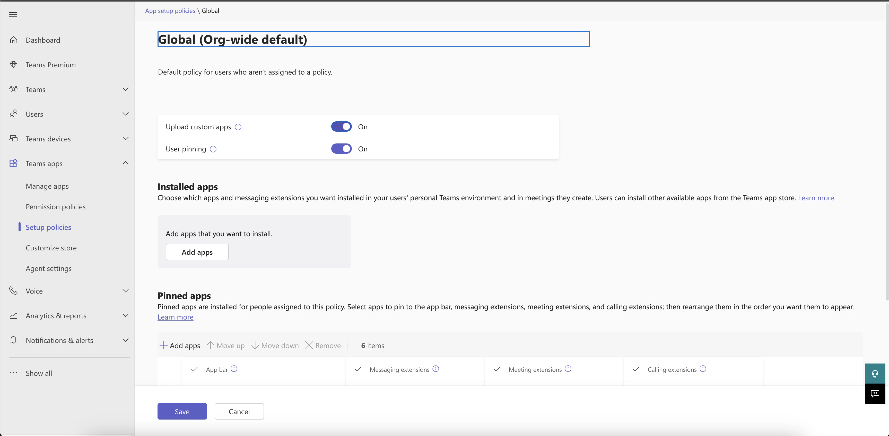 Enable the Upload custom apps permission