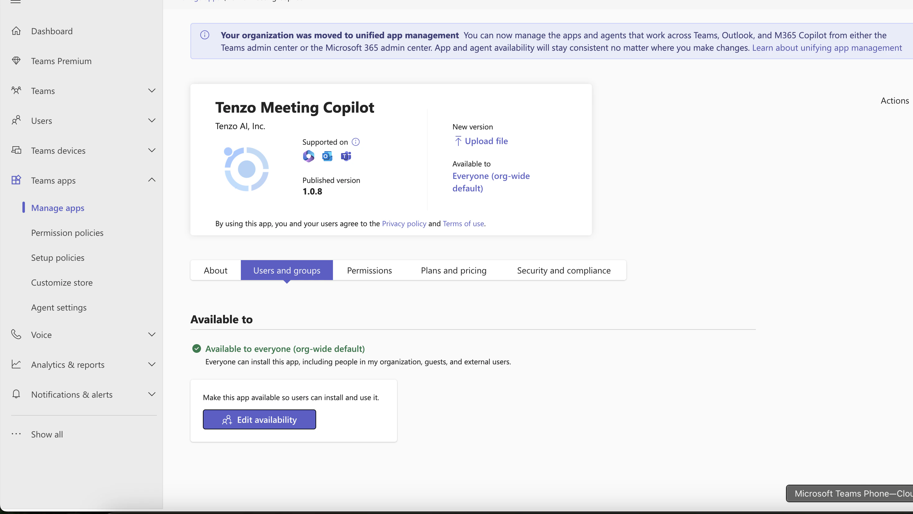 Configure app availability for users and groups