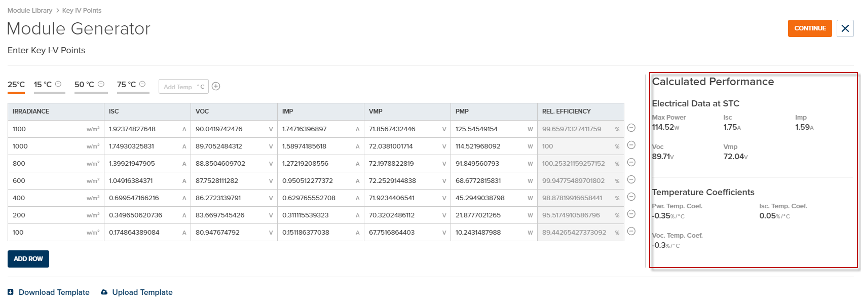 Enter Key I-V Points