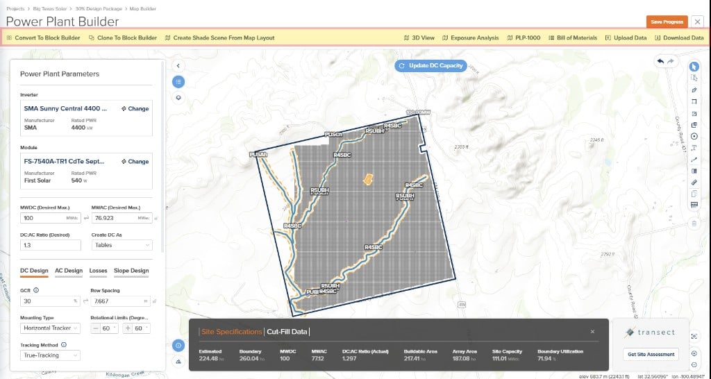 Map Builder header with Create Shade Scene From Map Layout and other actions