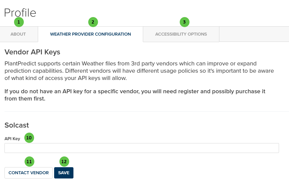 Profile Weather Provider Configuration Tab