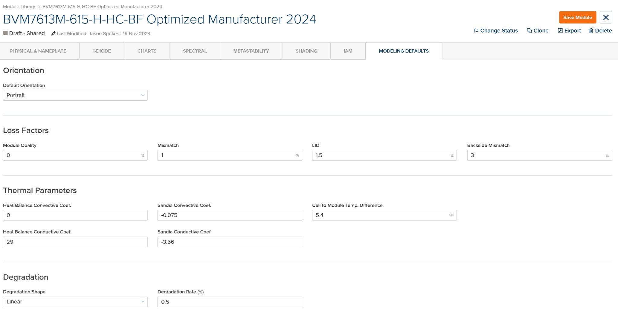Module File Modeling Defaults