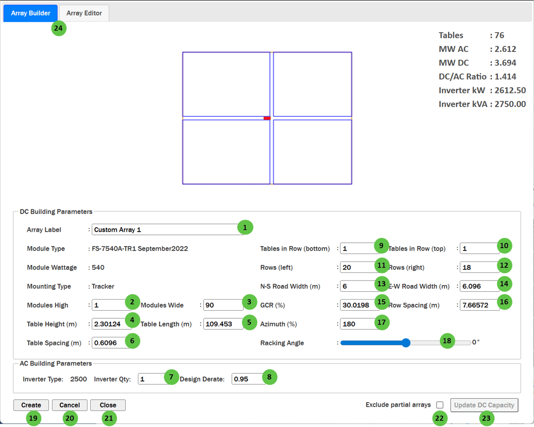 Custom Array Editor - PlantPredict